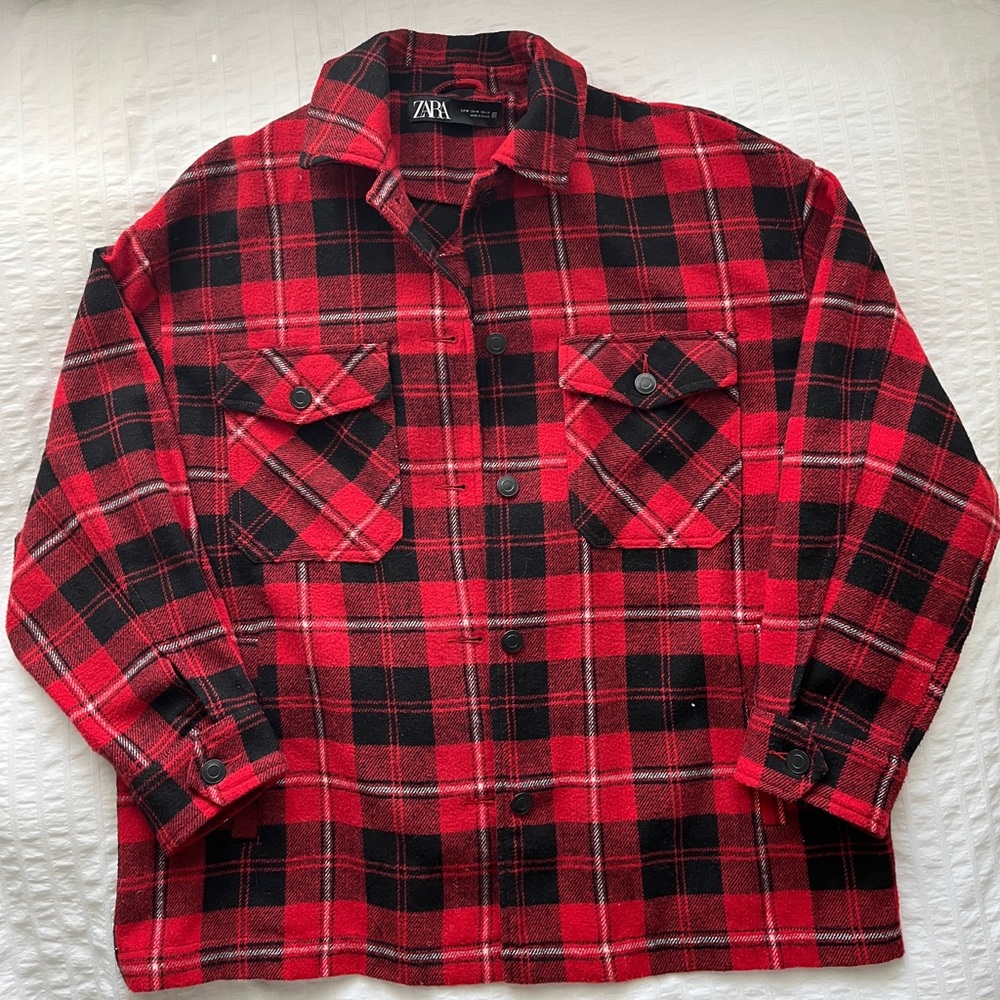 ZARA RED PLAID JACKET / Size M